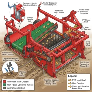 EP-4BYH-1.3 Rear-Mounted Bean Harvester (2-Row) Construction