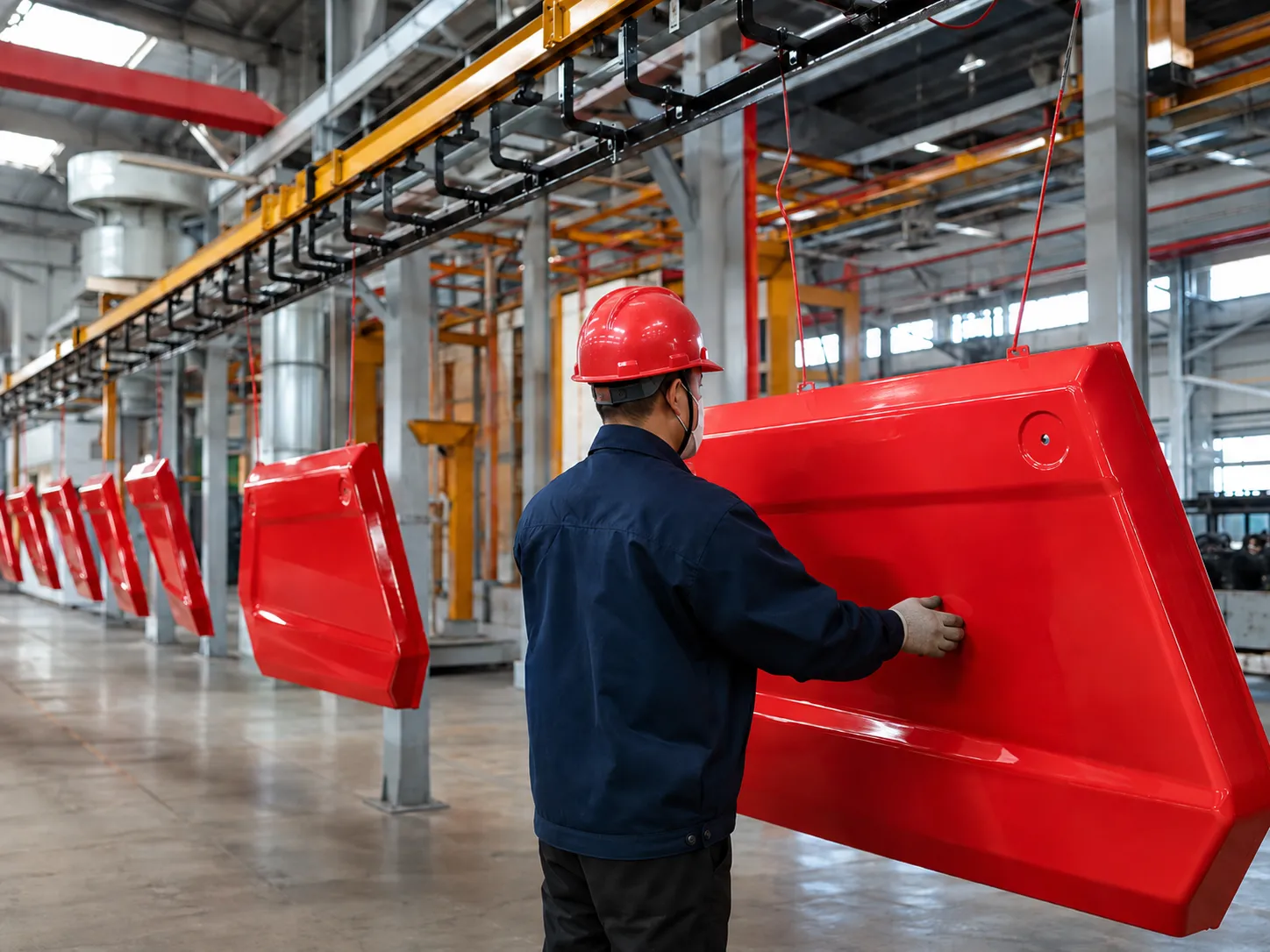 Electrostatic spray coating line
